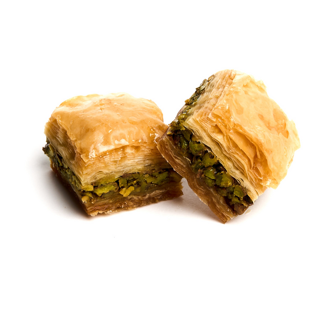 Turkish baklava with pistachio filling